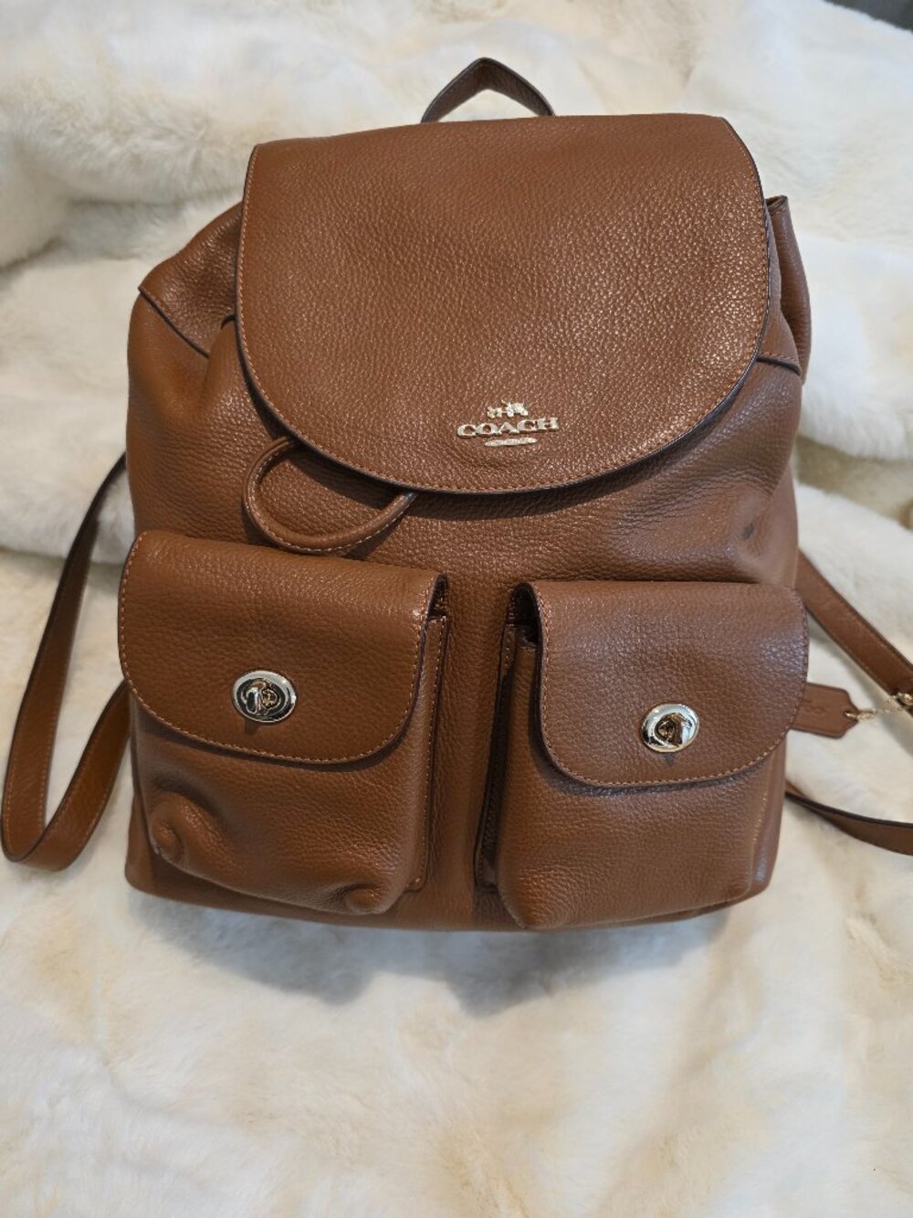 NWOT Women's Coach Backpack Purse Camel Brown